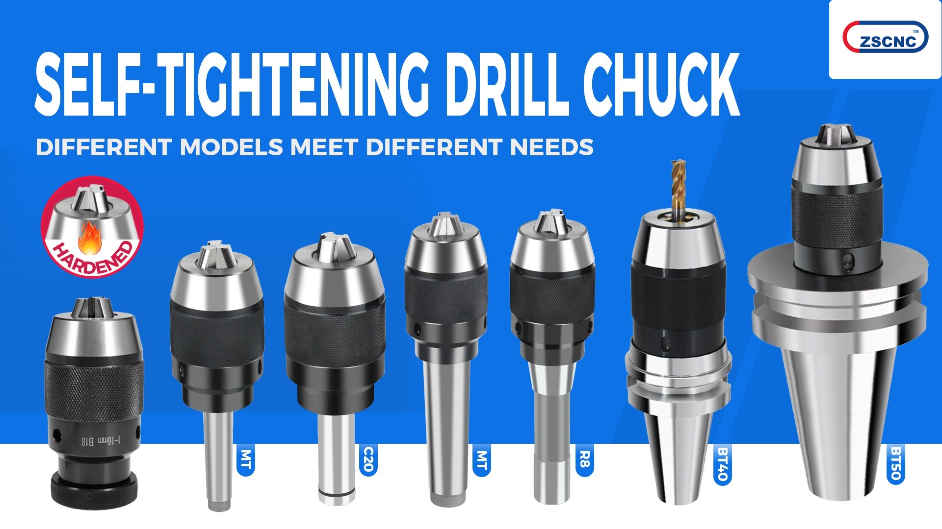 BT40 CAT40 keyless drill chuck holder supplied by ZSCNC